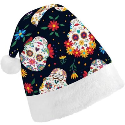 JZemdybill Chapeau de Noël pour adultes, chapeau mexicain tête de mort en sucre pour diverses fêtes de vacances JZemdybill Chapeau de Noël pour adultes, chapeau mexicain tête de mort en sucre pour diverses fêtes de vacances