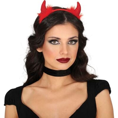 FIESTAS GUIRCA Serre-tête de démon (taille unique) Accessoire pour déguisement de diable et de démon pour Halloween et fêtes costumées Idéal pour les femmes adultes Rouge FIESTAS GUIRCA Serre-tête de démon (taille unique) Accessoire pour déguisement de diable et de démon pour Halloween et fêtes costumées Idéal pour les femmes adultes Rouge