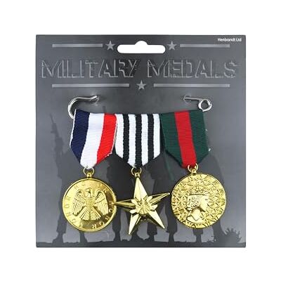 HENBRANDT Lot de 3 médailles militaires pour déguisement HENBRANDT Lot de 3 médailles militaires pour déguisement