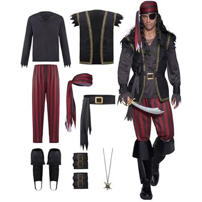 Spooktacular Creations Ensemble de couvre-poignets pour homme avec bandana, gilet, pantalon, chemise, bottes pour Halloween, fête costumée, fête costumée Spooktacular Creations Ensemble de couvre-poignets pour homme avec bandana, gilet, pantalon, chemise, bottes pour Halloween, fête costumée, fête costumée