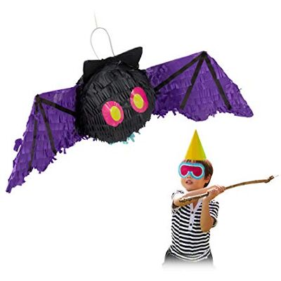 Relaxdays Piñata Chauve-Souris, à Suspendre, Enfants & Adultes, Anniversaire, Halloween, à remplir, Papier, Noir, 10031485 Relaxdays Piñata Chauve-Souris, à Suspendre, Enfants & Adultes, Anniversaire, Halloween, à remplir, Papier, Noir, 10031485