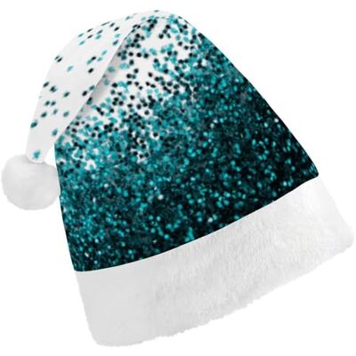 JZemdybill Chapeau de Noël pour adultes, chapeau bleu sarcelle pailleté pour diverses fêtes de vacances JZemdybill Chapeau de Noël pour adultes, chapeau bleu sarcelle pailleté pour diverses fêtes de vacances
