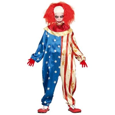 FIESTAS GUIRCA Déguisement de clown patriote américain pour enfants de 10 à 12 ans FIESTAS GUIRCA Déguisement de clown patriote américain pour enfants de 10 à 12 ans