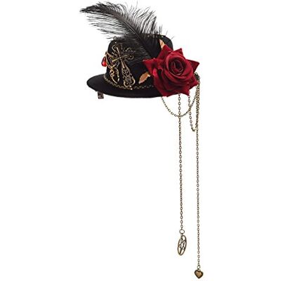GRACEART Mini chapeau haut-de-forme Steampunk Accessoire de coiffure victorien pour Halloween, H, S GRACEART Mini chapeau haut-de-forme Steampunk Accessoire de coiffure victorien pour Halloween, H, S