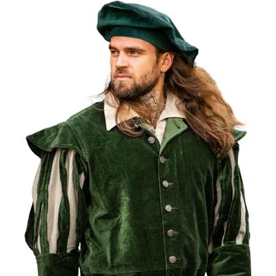 Leonardo Carbone ® Chapeau de béret en velours pour homme Bande intégrée Fronces arrière Carnaval, Halloween, cosplay, LARP, médiéval, béret, chapeau, coton 100 % coton Vert Taille XL Leonardo Carbone ® Chapeau de béret en velours pour homme Bande intégrée Fronces arrière Carnaval, Halloween, cosplay, LARP, médiéval, béret, chapeau, coton 100 % coton Vert Taille XL