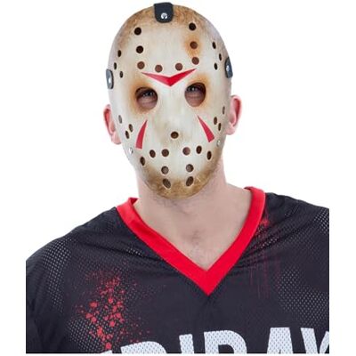 Smiffys Friday the 13th, masque de hockey de Jason Voorhees, Plastique Smiffys Friday the 13th, masque de hockey de Jason Voorhees, Plastique