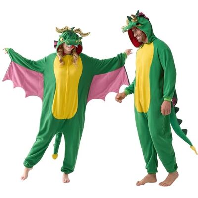 Spooktacular Creations Pyjama unisexe en peluche pour adulte, combinaison pyjama une pièce avec chapeau et ailes roses pour déguisement, jeu de rôle, fêtes à thème, costume d'Halloween (taille M) Spooktacular Creations Pyjama unisexe en peluche pour adulte, combinaison pyjama une pièce avec chapeau et ailes roses pour déguisement, jeu de rôle, fêtes à thème, costume d'Halloween (taille M)