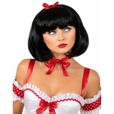 Yummy Bee Perruque Blanche Neige Déguisement Blanch Neige Adulte Noir Noued Rouge Taille Unique Yummy Bee Perruque Blanche Neige Déguisement Blanch Neige Adulte Noir Noued Rouge Taille Unique