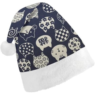 JZemdybill Chapeau de Noël, motif chat porte-bonheur pour diverses fêtes de fin d'année JZemdybill Chapeau de Noël, motif chat porte-bonheur pour diverses fêtes de fin d'année