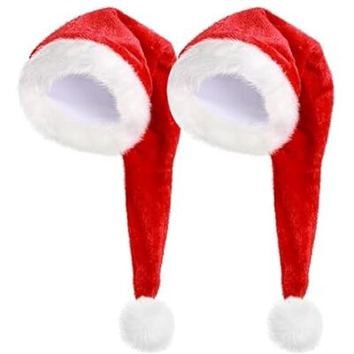 YouXiaor Chapeaux de Père Noël, 2 pièces Chapeaux de Noël en Peluche Long Chapeaux de Noël Unisexe Convient en Peluche Casquettes de Noël Fourrure Classique pour les fêtes de Noël et du Nouvel An YouXiaor Chapeaux de Père Noël, 2 pièces Chapeaux de Noël en Peluche Long Chapeaux de Noël Unisexe Convient en Peluche Casquettes de Noël Fourrure Classique pour les fêtes de Noël et du Nouvel An