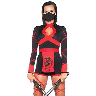 Leg Avenue Costume Dragon Ninja pour Femme Noir/Rouge Taille M Leg Avenue Costume Dragon Ninja pour Femme Noir/Rouge Taille M