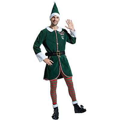EraSpooky Hommes Santa Elf Costumes Adulte De Noël Costume Costume Déguisement EraSpooky Hommes Santa Elf Costumes Adulte De Noël Costume Costume Déguisement