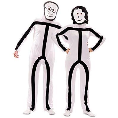 EUROCARNAVALES Déguisement Masque Stickman Adulte Blanc M/L (52) EUROCARNAVALES Déguisement Masque Stickman Adulte Blanc M/L (52)