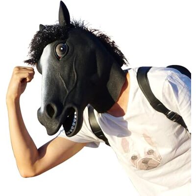 CreepyParty Masque de cheval en latex pour adultes et hommes CreepyParty Masque de cheval en latex pour adultes et hommes