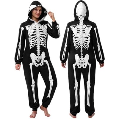 Spooktacular Creations Combinaison pyjama squelette pour femme adulte, costume d'Halloween, tour ou friandise, fête à thème Spooktacular Creations Combinaison pyjama squelette pour femme adulte, costume d'Halloween, tour ou friandise, fête à thème