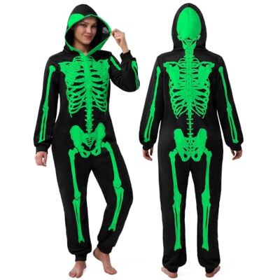 Spooktacular Creations Costume de squelette d'Halloween pour femmes, combinaison de squelette pour femmes, déguisements d'Halloween et de costumade Spooktacular Creations Costume de squelette d'Halloween pour femmes, combinaison de squelette pour femmes, déguisements d'Halloween et de costumade