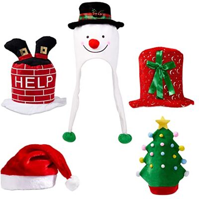 THE TWIDDLERS 5 Chapeaux de Noël Rigolos, Bonnet de Noël Original pour Enfants & Adultes Déguisement Drôle pour Fêtes de Noël, Accessoires de Photomaton, Séances Photo THE TWIDDLERS 5 Chapeaux de Noël Rigolos, Bonnet de Noël Original pour Enfants & Adultes Déguisement Drôle pour Fêtes de Noël, Accessoires de Photomaton, Séances Photo