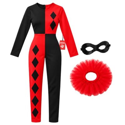 Fun Shack Déguisement Arlequin Femme, Costume Arlequin Femme, Costume Halloween Adulte, Déguisement Carnaval Adulte Fun Shack Déguisement Arlequin Femme, Costume Arlequin Femme, Costume Halloween Adulte, Déguisement Carnaval Adulte