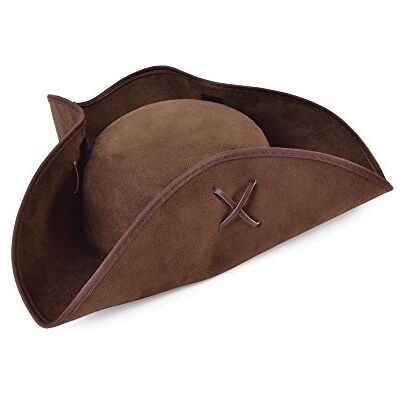 Bristol Novelty BH656 Chapeau de pirate Tricorn en daim marron Unisexe Adulte Taille unique Bristol Novelty BH656 Chapeau de pirate Tricorn en daim marron Unisexe Adulte Taille unique