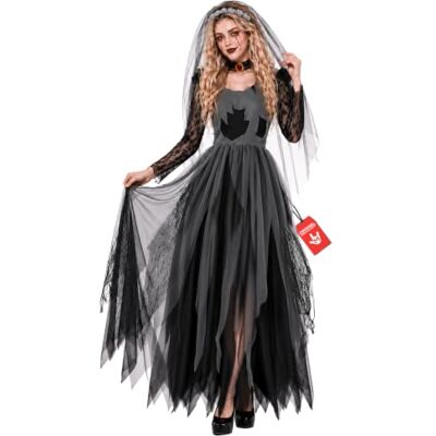 Fun Shack Déguisement Mariée Zombie Femme, Costume Halloween Mariée, Tenue Zombie Halloween M Fun Shack Déguisement Mariée Zombie Femme, Costume Halloween Mariée, Tenue Zombie Halloween M