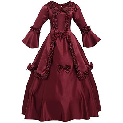GRACEART Robe médiévale vintage avec manches évasées Déguisement de princesse victorienne GRACEART Robe médiévale vintage avec manches évasées Déguisement de princesse victorienne