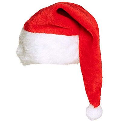 Boland 13403 Bonnet de Père Noël de luxe pour homme et femme en peluche rouge et blanc et pompon blanc, extra long, agréable pour Noël, chapeau de Père Noël, fête à thème, carnaval, décoration de Boland 13403 Bonnet de Père Noël de luxe pour homme et femme en peluche rouge et blanc et pompon blanc, extra long, agréable pour Noël, chapeau de Père Noël, fête à thème, carnaval, décoration de