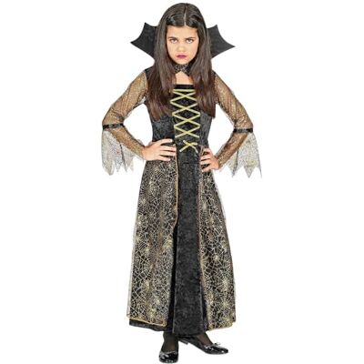 Déguisement de vampire araignée Spiderella Widmann - Robe & Col haut Déguisement de vampire araignée Spiderella Widmann - Robe & Col haut