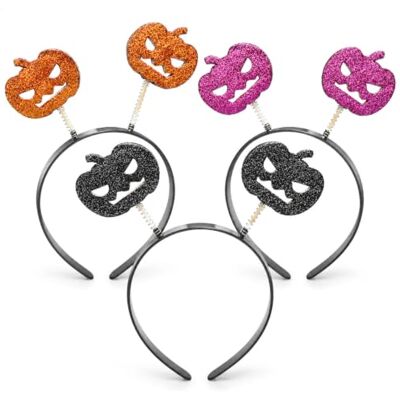 com-four ® Lot de 3 serre-têtes citrouille pour adultes, accessoire Diadème avec motif citrouille pour Halloween, carnaval, soirées à thème et fêtes costumées com-four ® Lot de 3 serre-têtes citrouille pour adultes, accessoire Diadème avec motif citrouille pour Halloween, carnaval, soirées à thème et fêtes costumées