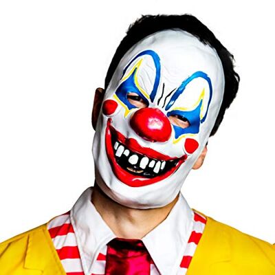 Bristol Novelty Masque de cirque blanc, bleu et rouge (lot de 1) – Design accrocheur, accessoire parfait pour Halloween, cosplay et fêtes Bristol Novelty Masque de cirque blanc, bleu et rouge (lot de 1) – Design accrocheur, accessoire parfait pour Halloween, cosplay et fêtes