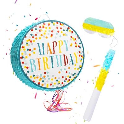 Relaxdays Pinata d'anniversaire avec bâton et masque Pour enfants À remplir 40 x 9 cm Multicolore Relaxdays Pinata d'anniversaire avec bâton et masque Pour enfants À remplir 40 x 9 cm Multicolore
