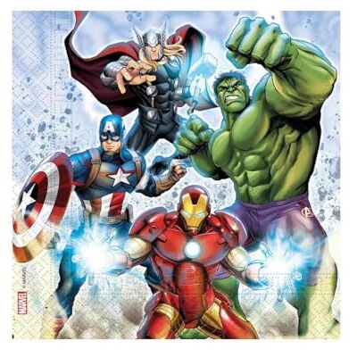 Procos Serviettes en papier FSC Marvel Avengers Infinity Stones (33 x 33 cm, double voile), 20 pièces, multicolore, 33 x 33 cm, 93873 Procos Serviettes en papier FSC Marvel Avengers Infinity Stones (33 x 33 cm, double voile), 20 pièces, multicolore, 33 x 33 cm, 93873