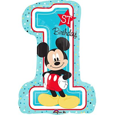amscan Anagram 3434301 Ballon en aluminium Mickey Mouse 1er anniversaire Bleu Taille unique 71 cm amscan Anagram 3434301 Ballon en aluminium Mickey Mouse 1er anniversaire Bleu Taille unique 71 cm