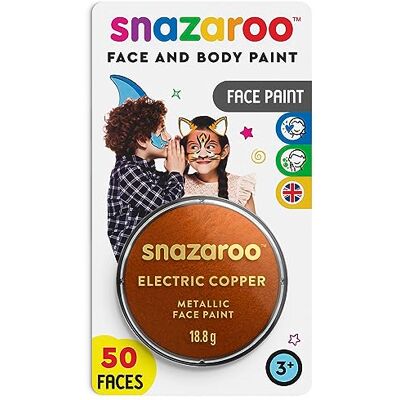 Snazaroo Peinture Pour Visage et les Corps, Maquillage Pour Visage et Déguisement, Pour Enfants et Adults,Fard Blister 18 ML, Couleur Cuivre Snazaroo Peinture Pour Visage et les Corps, Maquillage Pour Visage et Déguisement, Pour Enfants et Adults,Fard Blister 18 ML, Couleur Cuivre
