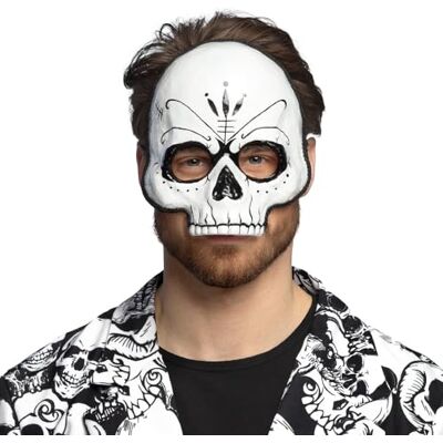 Boland 72368 – Masque tête de mort, masque de carnaval pour costumes, Halloween, carnaval et fête à thème Boland 72368 – Masque tête de mort, masque de carnaval pour costumes, Halloween, carnaval et fête à thème