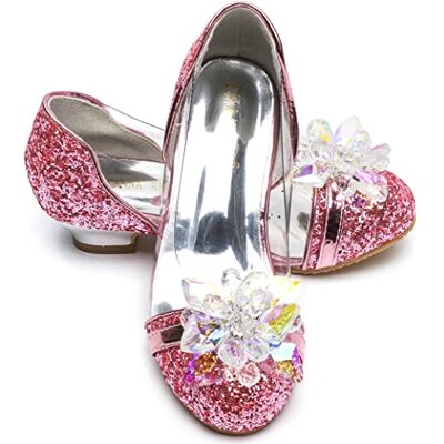 Chaussures de princesse pour fille Chaussures de princesse avec talon de 3 cm Chaussures à paillettes pour fille Chaussures pour robe Elsa pour fête, carnaval SH141516 Chaussures de princesse pour fille Chaussures de princesse avec talon de 3 cm Chaussures à paillettes pour fille Chaussures pour robe Elsa pour fête, carnaval SH141516