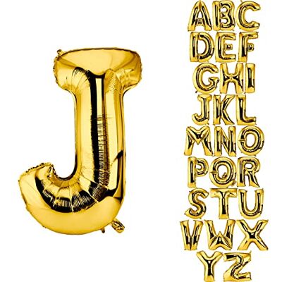DekoRex Ballon d'or 100cm Ballon d'anniversaire Mariage Déco (lettre J) DekoRex Ballon d'or 100cm Ballon d'anniversaire Mariage Déco (lettre J)