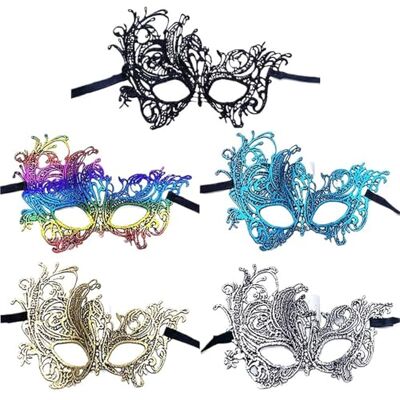 BOJHGO Lot de 5 masques demi-visage masqués pour femme fête Noël Cosplay décoration yeux dentelle pour boîte de nuit BOJHGO Lot de 5 masques demi-visage masqués pour femme fête Noël Cosplay décoration yeux dentelle pour boîte de nuit