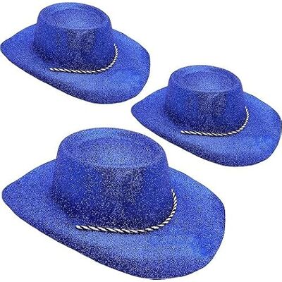 Toyland ® Lot de 3 chapeaux de cowboy à paillettes bleues de 34 cm (13") Festivals, concerts, déguisements et accessoires pour enterrement de vie de jeune fille 10 couleurs disponibles Toyland ® Lot de 3 chapeaux de cowboy à paillettes bleues de 34 cm (13") Festivals, concerts, déguisements et accessoires pour enterrement de vie de jeune fille 10 couleurs disponibles