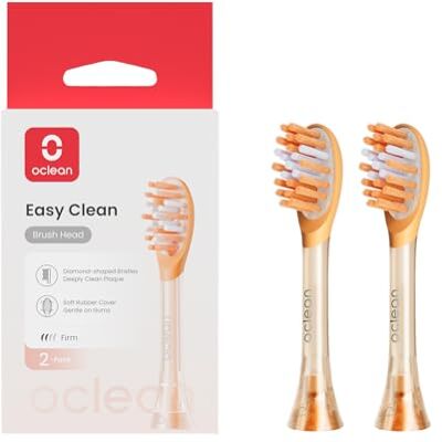Oclean Easy Clean Têtes de brosse de rechange pour brosse électrique Ease, caoutchouc doux, nettoyant lingual, certifié FDA, orange Oclean Easy Clean Têtes de brosse de rechange pour brosse électrique Ease, caoutchouc doux, nettoyant lingual, certifié FDA, orange