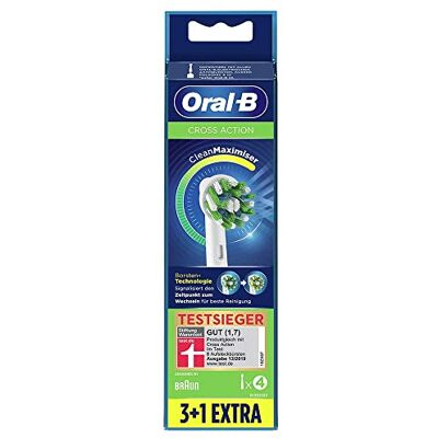 Oral-B CrossAction Lot de 3 + 1 brossettes anti-bactériennes Oral-B CrossAction Lot de 3 + 1 brossettes anti-bactériennes