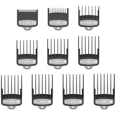 Wahl Guides de coupe Premium avec sac poly ensemble de peignes de fixation premium, 1,5 mm à 25 mm Convient pour toutes les tondeuses à cheveux cordonnés , 10 PCS Wahl Guides de coupe Premium avec sac poly ensemble de peignes de fixation premium, 1,5 mm à 25 mm Convient pour toutes les tondeuses à cheveux cordonnés , 10 PCS