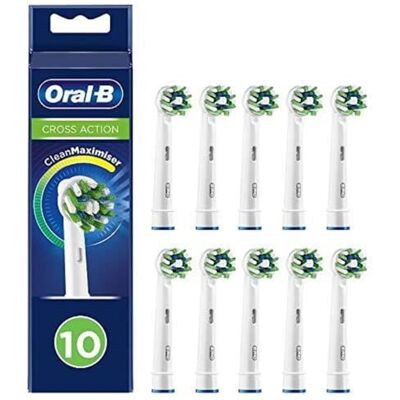 Oral-B CrossAction Lot de 10 brossettes de brossage avec poils CleanMaximiser pour le nettoyage de la bouche Oral-B CrossAction Lot de 10 brossettes de brossage avec poils CleanMaximiser pour le nettoyage de la bouche