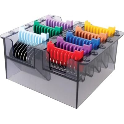 Wahl 5-in-1 Attachement Comb Set, 3-25mm, #1-8, 5-In-1 Blades, acier inoxydable, protection professionnelle pour tondeuse à cheveux Wahl 5-in-1 Attachement Comb Set, 3-25mm, #1-8, 5-In-1 Blades, acier inoxydable, protection professionnelle pour tondeuse à cheveux