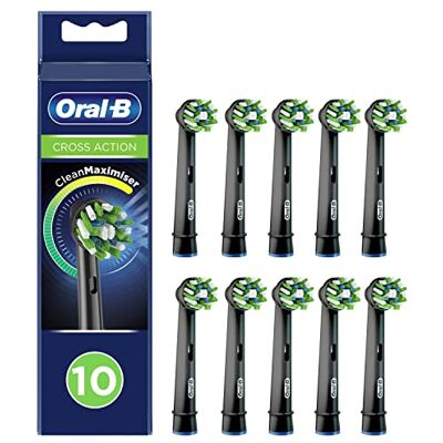 Oral-B Cross Action Clean Maximiser, Embout, Brossettes de Rechange, Pack de 10, Blanc, Clean Maximiser pour Brosse à Dents Électrique Jusqu’à 100% d’élimination de la Plaque Dentaire Oral-B Cross Action Clean Maximiser, Embout, Brossettes de Rechange, Pack de 10, Blanc, Clean Maximiser pour Brosse à Dents Électrique Jusqu’à 100% d’élimination de la Plaque Dentaire
