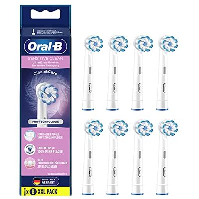 Oral-B Sensitive Clean Lot de 8 têtes de brosse à dents électrique Pour un nettoyage des dents en douceur Technologie de poils ultra-fins Oral-B Sensitive Clean Lot de 8 têtes de brosse à dents électrique Pour un nettoyage des dents en douceur Technologie de poils ultra-fins