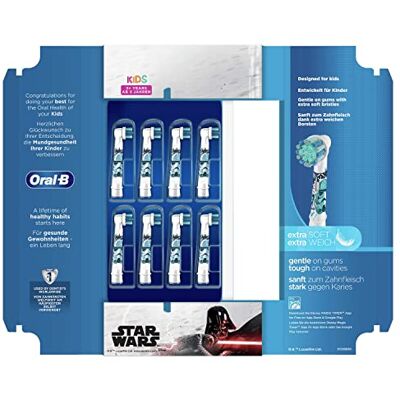 Oral-B Kids, Brossettes De Rechange, Embout, Pack de 8 Pour Brosse À Dents Électrique Format Spécial Boîte Aux Lettres, Enfant à Partir De 3 Ans, Brossage En Douceur, Édition Star Wars, Darth Vader Oral-B Kids, Brossettes De Rechange, Embout, Pack de 8 Pour Brosse À Dents Électrique Format Spécial Boîte Aux Lettres, Enfant à Partir De 3 Ans, Brossage En Douceur, Édition Star Wars, Darth Vader