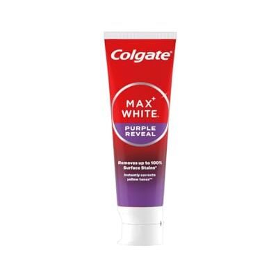 Colgate Dentifrice Max White Purple Reveal Révèle instantanément les dents plus blanches* Dentifrice menthe fluorée Haleine fraîche 75 ml Colgate Dentifrice Max White Purple Reveal Révèle instantanément les dents plus blanches* Dentifrice menthe fluorée Haleine fraîche 75 ml