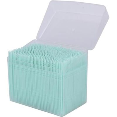 Generic Dental Picks Lot de 1100 cure-dents jetables en plastique avec étui transparent Vert Generic Dental Picks Lot de 1100 cure-dents jetables en plastique avec étui transparent Vert