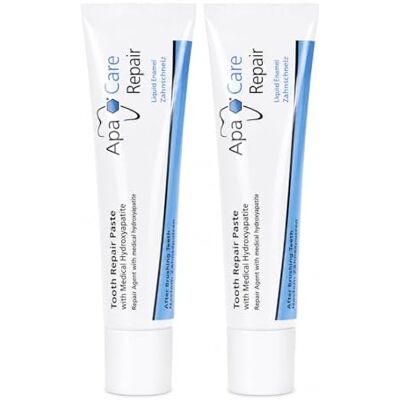 ApaCare Repair 2 tubes Réparation intensive pour l'émail des dents et contre les microfissures et les caries naissantes Soins dentaires à l'hydroxyapatite Pour les dents sensibles 2 x 30 ml ApaCare Repair 2 tubes Réparation intensive pour l'émail des dents et contre les microfissures et les caries naissantes Soins dentaires à l'hydroxyapatite Pour les dents sensibles 2 x 30 ml