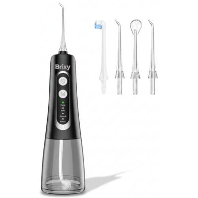 Brixy Hydropulseur Dentaire Électrique Sans Fil Et Rechargeable 5 Embouts Noir Brixy Hydropulseur Dentaire Électrique Sans Fil Et Rechargeable 5 Embouts Noir